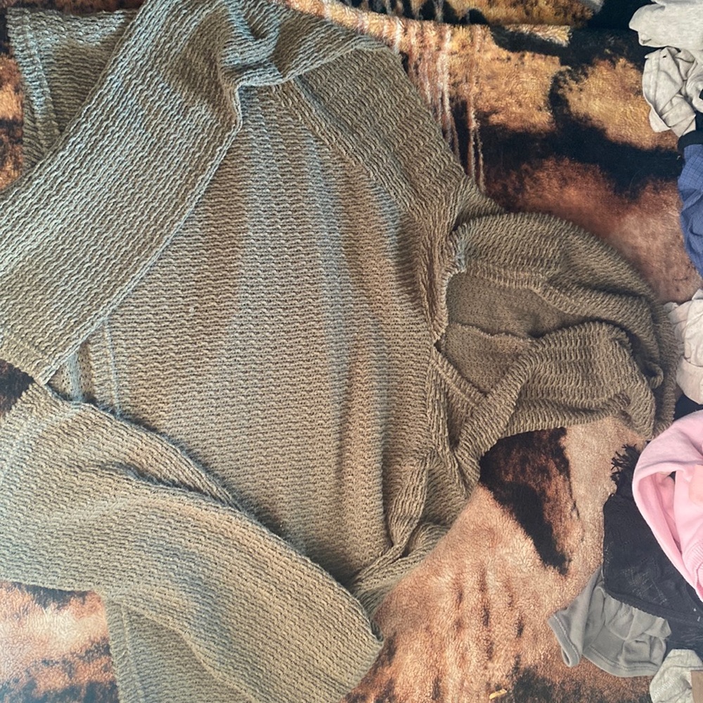 Hooded long sleeve crop top size large.